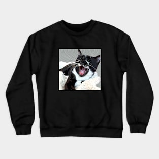 A yawn cat. Crewneck Sweatshirt